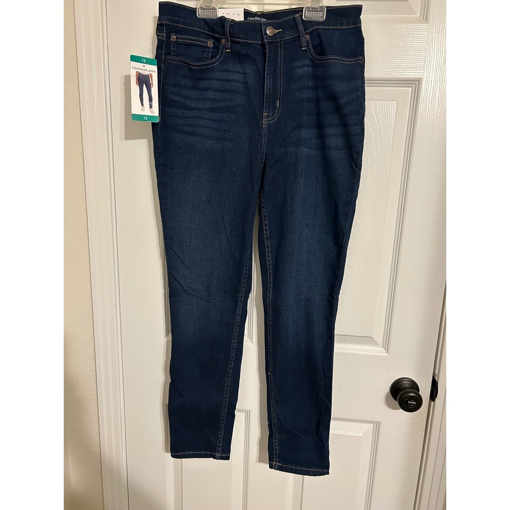 Calvin Klein Jeans‎ Women's High Rise Skinny Denim Pacific Blue Size 12 NWT